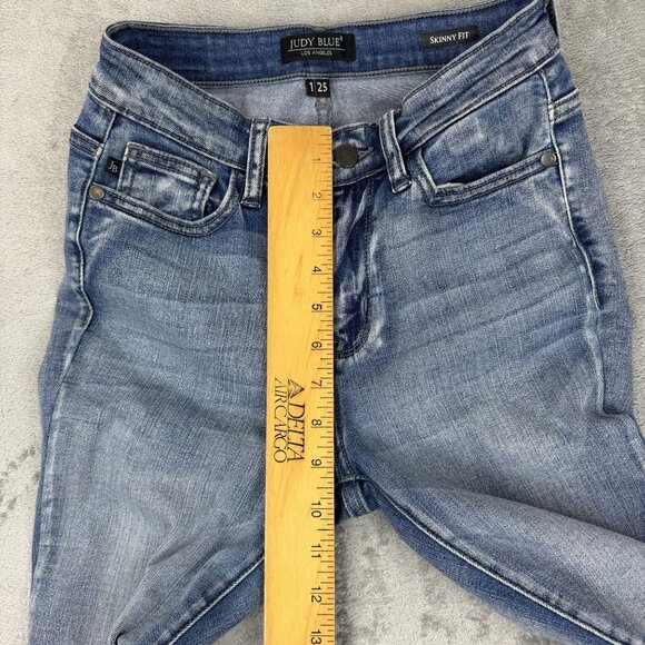 JUDY BLUE Skinny Fit Womens High Waist Stretchy Denim Jeans Blue Light Wash 25" - Picture 7 of 9